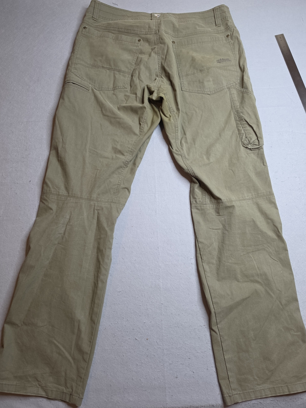 Kuhl Revolvr Pants Mens 35x34 Beige Vintage Patina Dye Side Pocket - Picture 8 of 11
